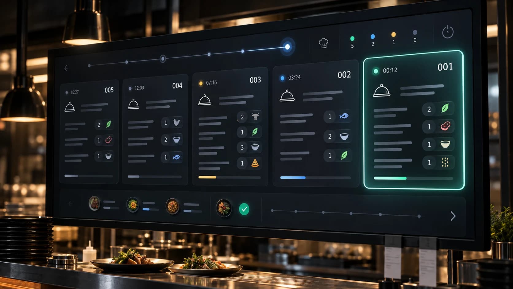 Kitchen Display System — live SSE feed
