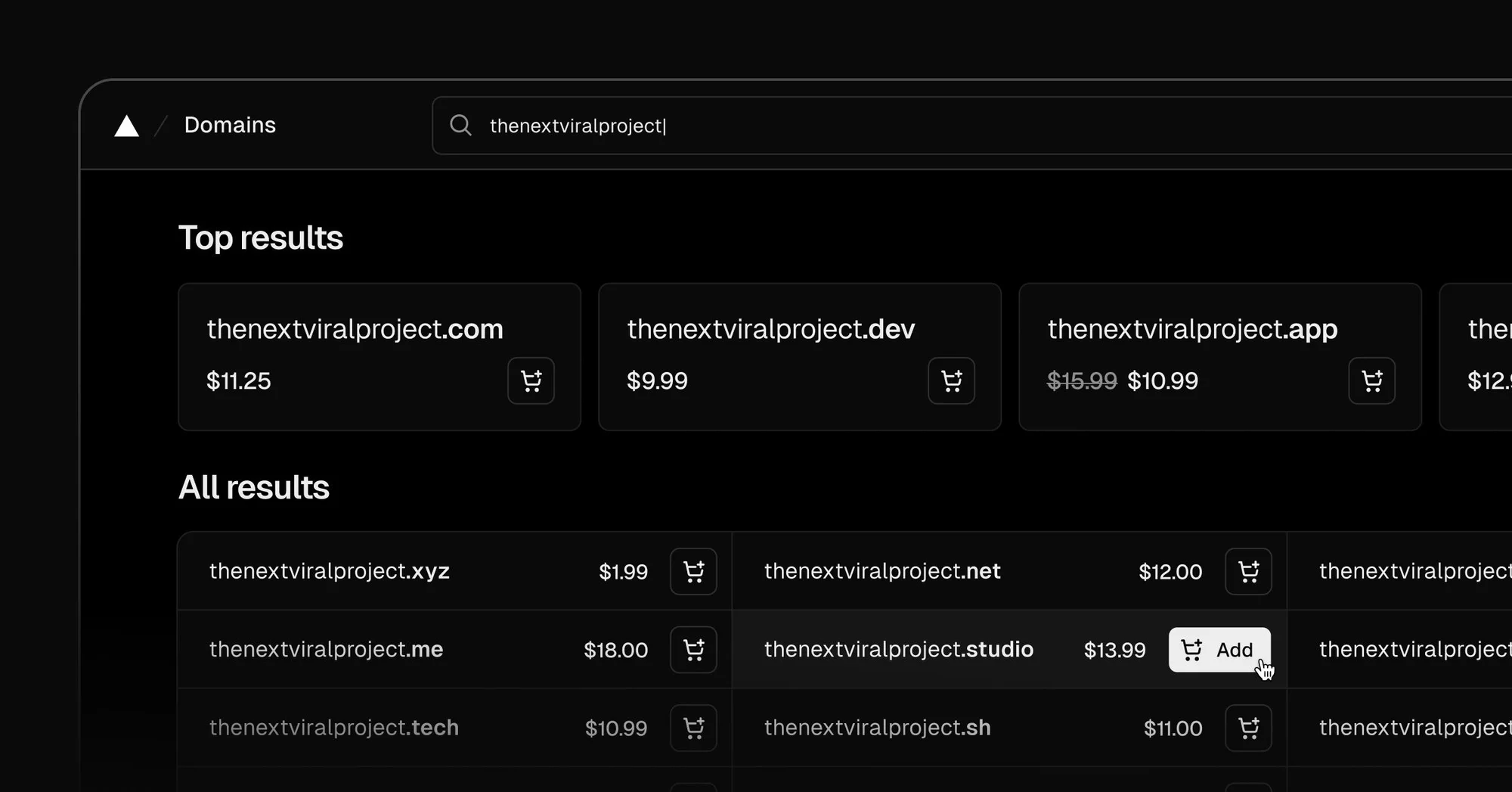Vercel Domains overhauled with instant search and at-cost pricing - Vercel